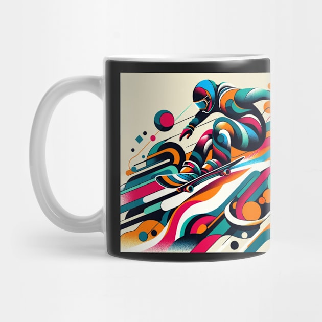 Cosmic Ride: Abstract Skateboarder Flow by heartyARTworks